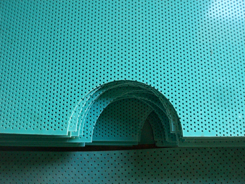 Perforated plastic sheet for ceiling